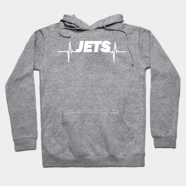 Jets heartbeat white Hoodie by Flyingpanda